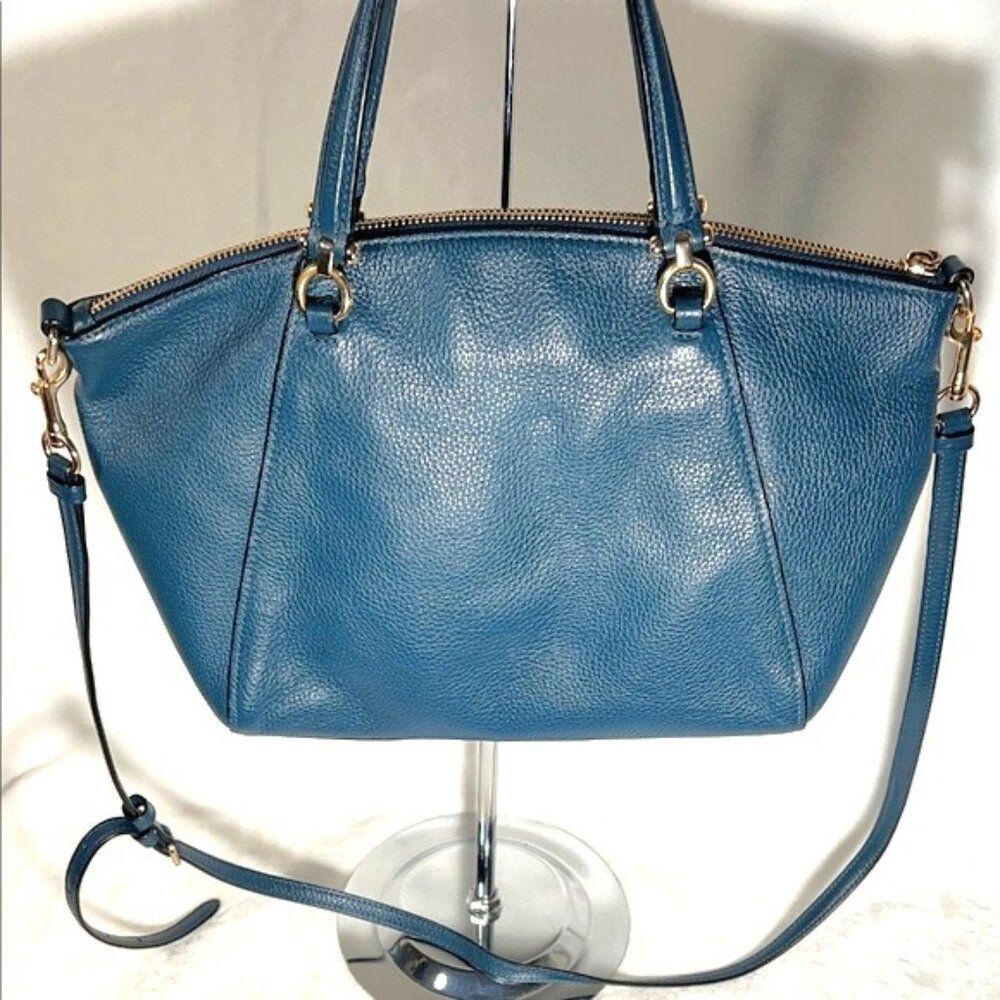 Coach Prairie Satchel Teal Leather Bag - #79997 - Picture 4 of 10